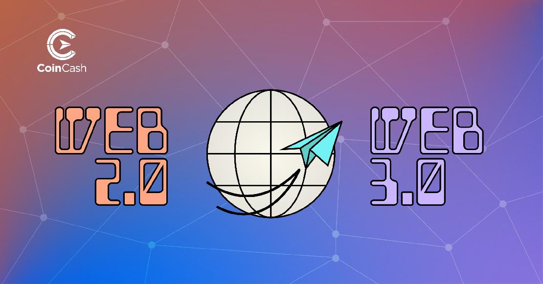 Az internet jele a két oldalán web 2.0 és web 3.0 feliratokkal